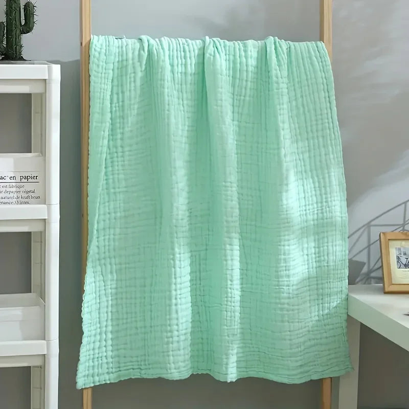 100% Cotton Woven Throw Blanket – Soft, Breathable Comfort for Every Season