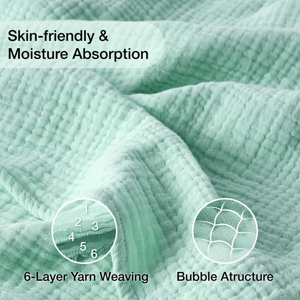 100% Cotton Woven Throw Blanket – Soft, Breathable Comfort for Every Season