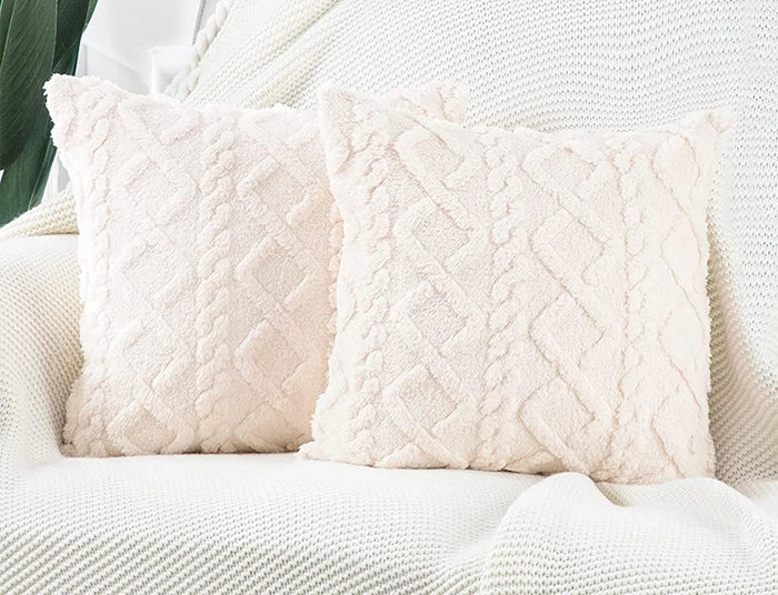 Plush Lumbar Throw Pillow Cover – Soft Decorative Accent for Home & Car