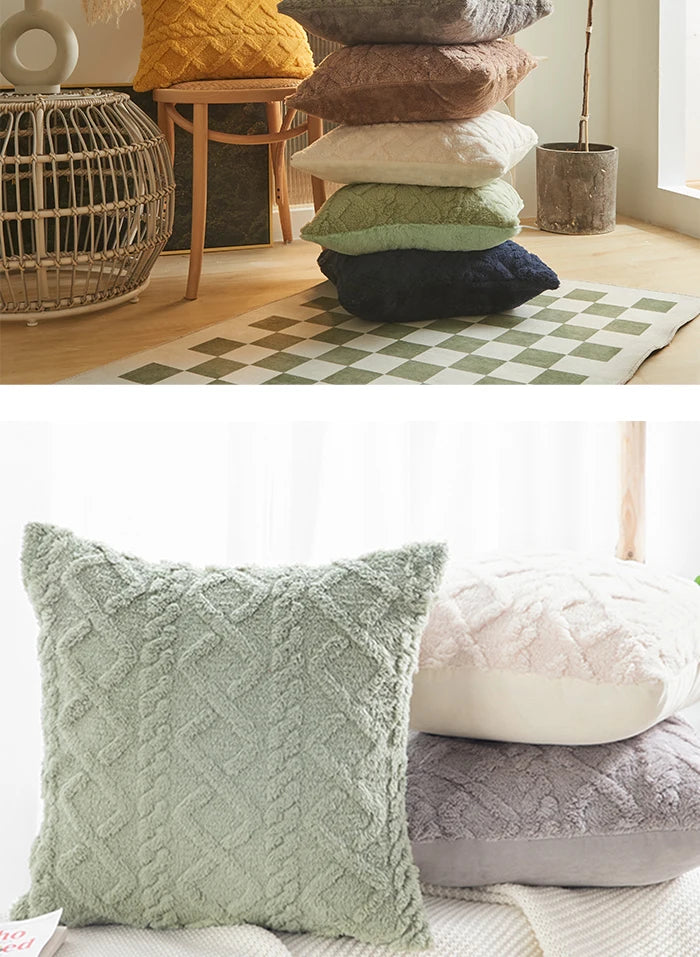 Plush Lumbar Throw Pillow Cover – Soft Decorative Accent for Home & Car