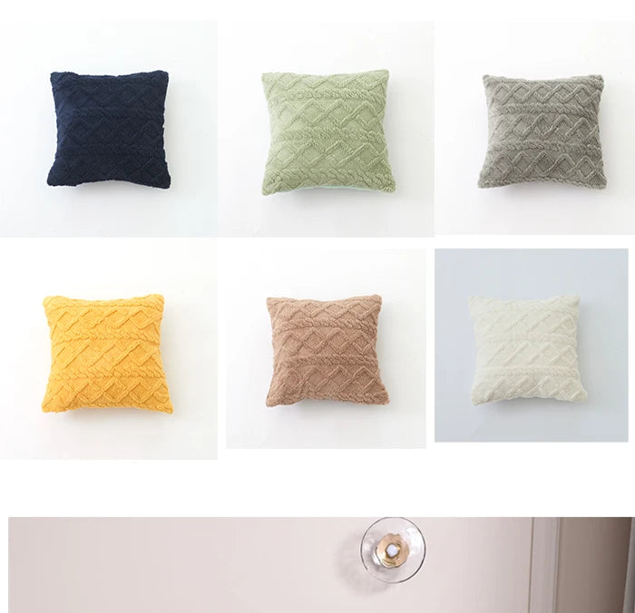 Plush Lumbar Throw Pillow Cover – Soft Decorative Accent for Home & Car