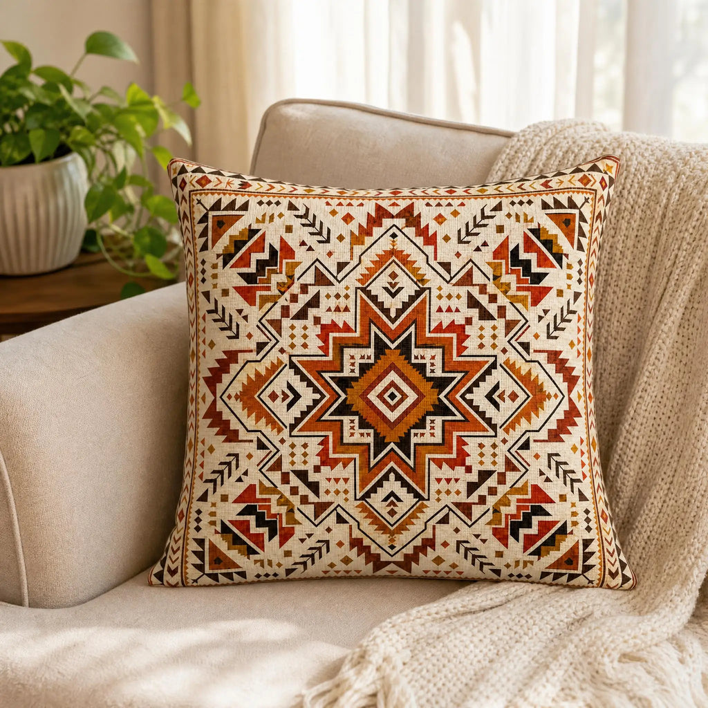Boho Geometric Decorative Throw Pillow Cover