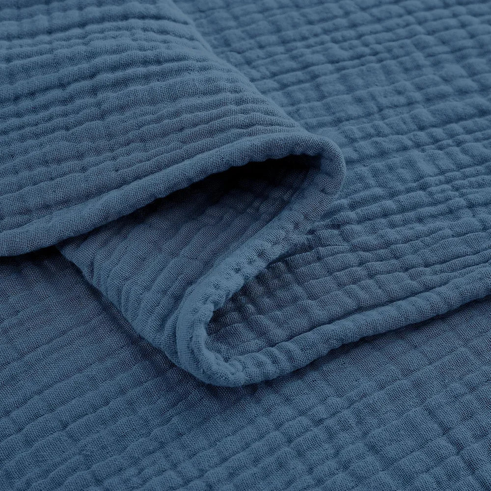100% Cotton Woven Throw Blanket – Soft, Breathable Comfort for Every Season
