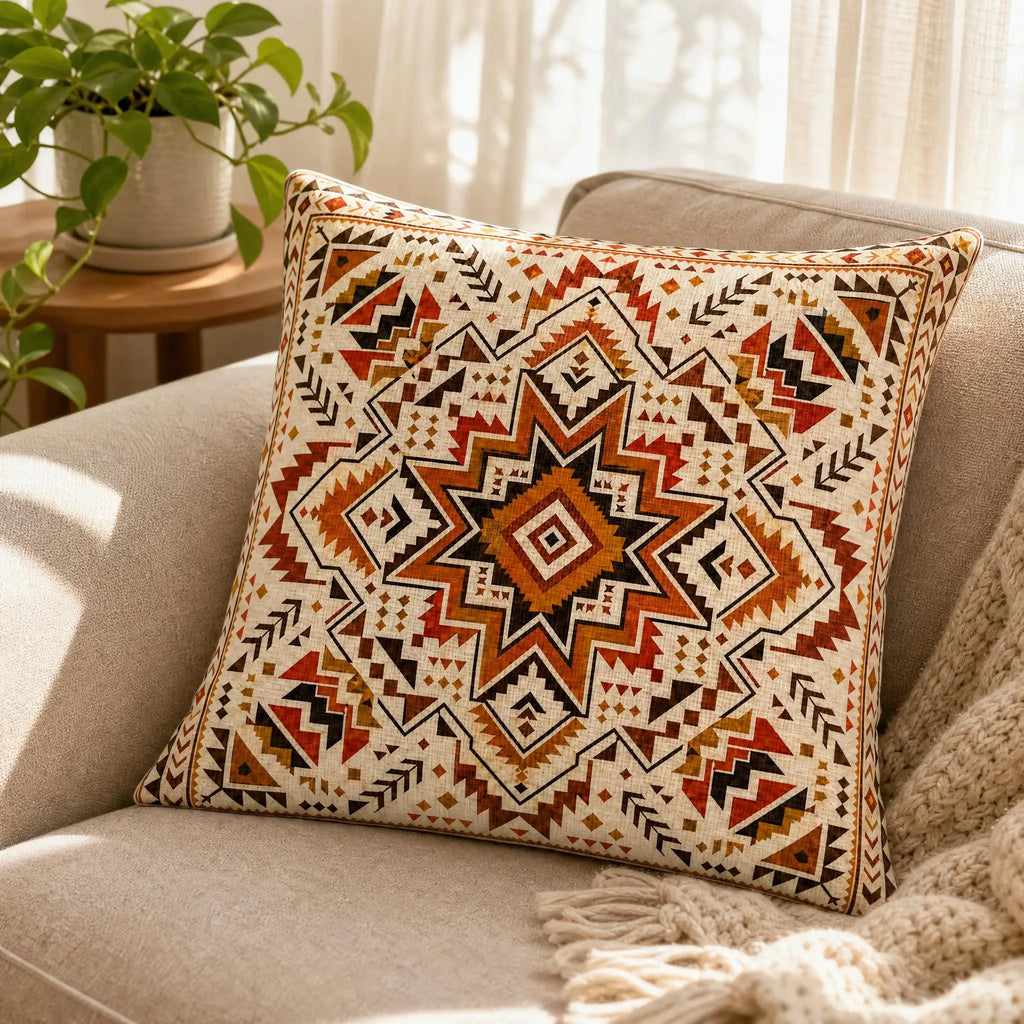 Boho Geometric Decorative Throw Pillow Cover