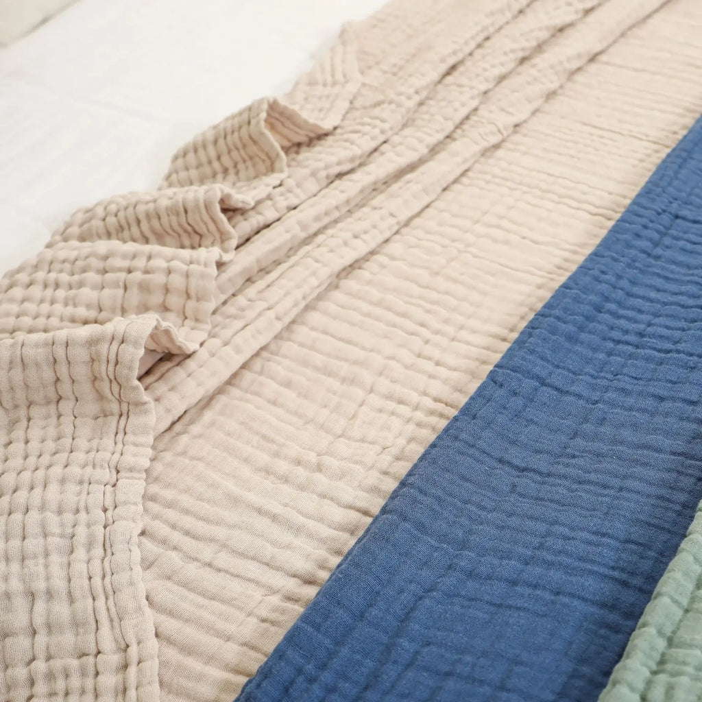 100% Cotton Woven Throw Blanket – Soft, Breathable Comfort for Every Season