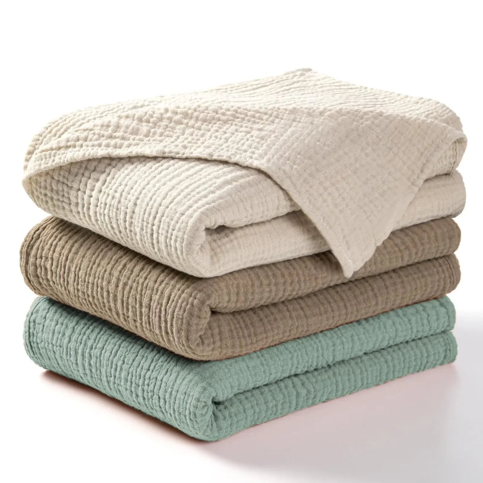 100% Cotton Woven Throw Blanket – Soft, Breathable Comfort for Every Season