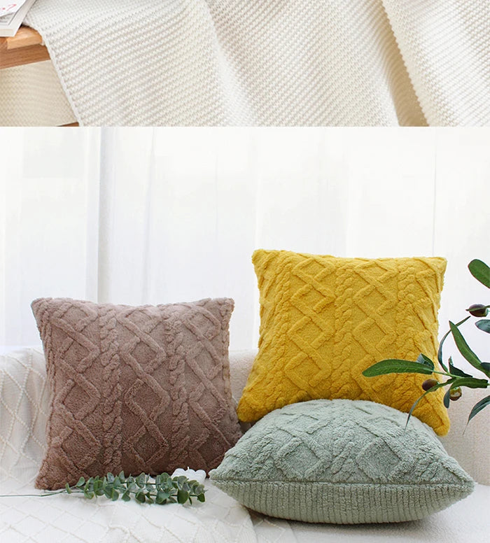 Plush Lumbar Throw Pillow Cover – Soft Decorative Accent for Home & Car