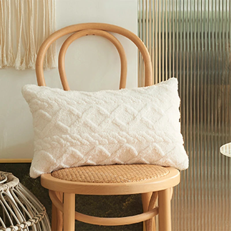 Plush Lumbar Throw Pillow Cover – Soft Decorative Accent for Home & Car